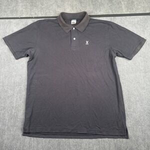 Psycho Bunny Polo Shirt Mens 2XL Navy Blue Embroidered Logo Short Sleeve